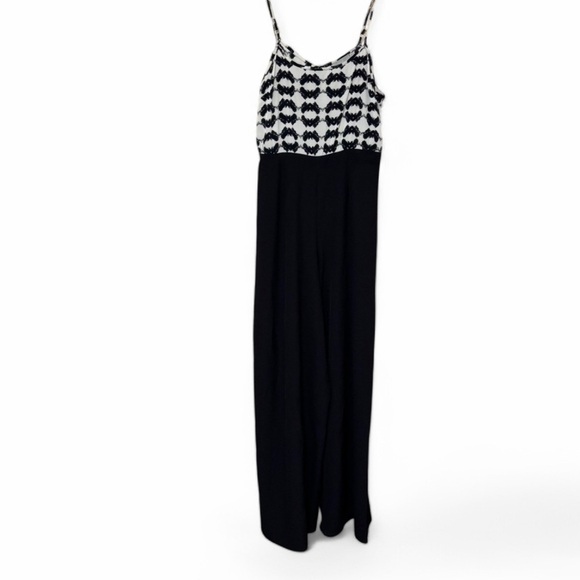 Large Asher By Fabrik Black & White Jumpsuit Romper Women’s Wide Leg - Picture 1 of 7